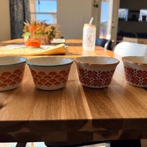The Pioneer Woman Orange and Red Floral Bowls